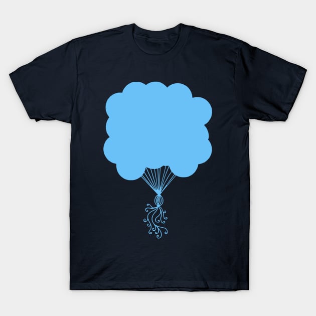 Pastel Blue Party Balloons Silhouette T-Shirt by Art by Deborah Camp